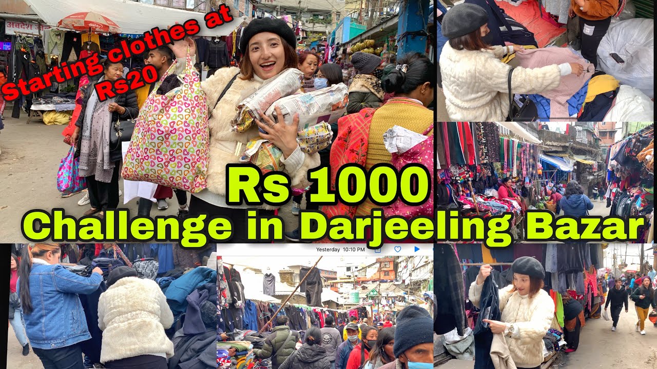 Rs1000 challenge in Darjeeling Bazar😍|| clothes at Rs20🤭🤭|| Birthday week special☺️☺️||