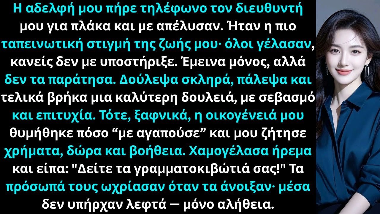 Η αδελφή μου με απέλυσε, κι όταν πέτυχα, η οικογένειά μου ζήτησε χρήματα. Αντί γι’ αυτό, πήραν άλλο.