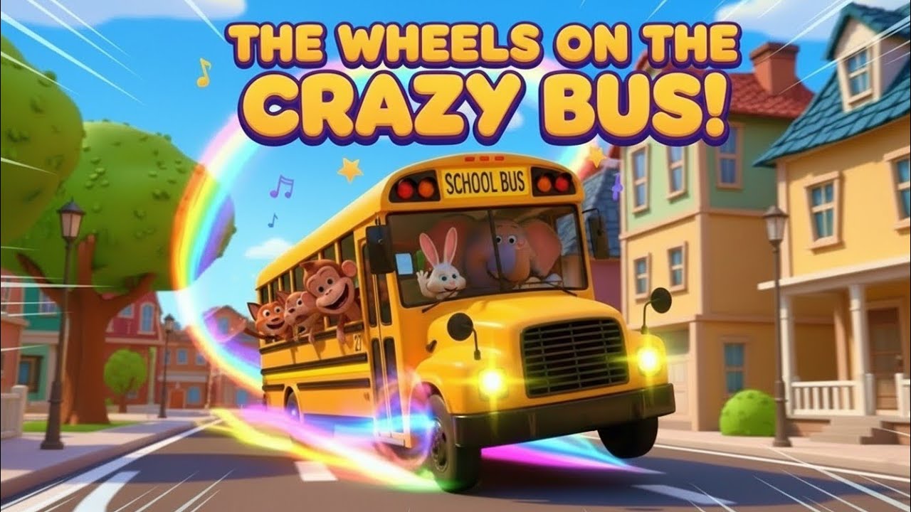 Wheels on the Crazy Bus Go Beep Beep Beep! 🚍 | Funny Kids Songs & Nursery Rhymes