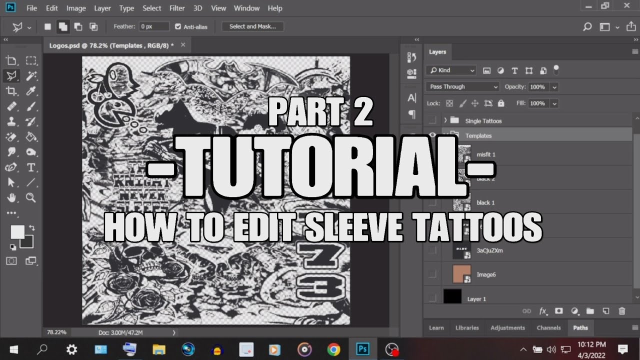 WWE 2K Games Tutorial: How To Edit Single & Sleeve Tattoos Part 2 | Photoshop *READ DESCRIPTION*