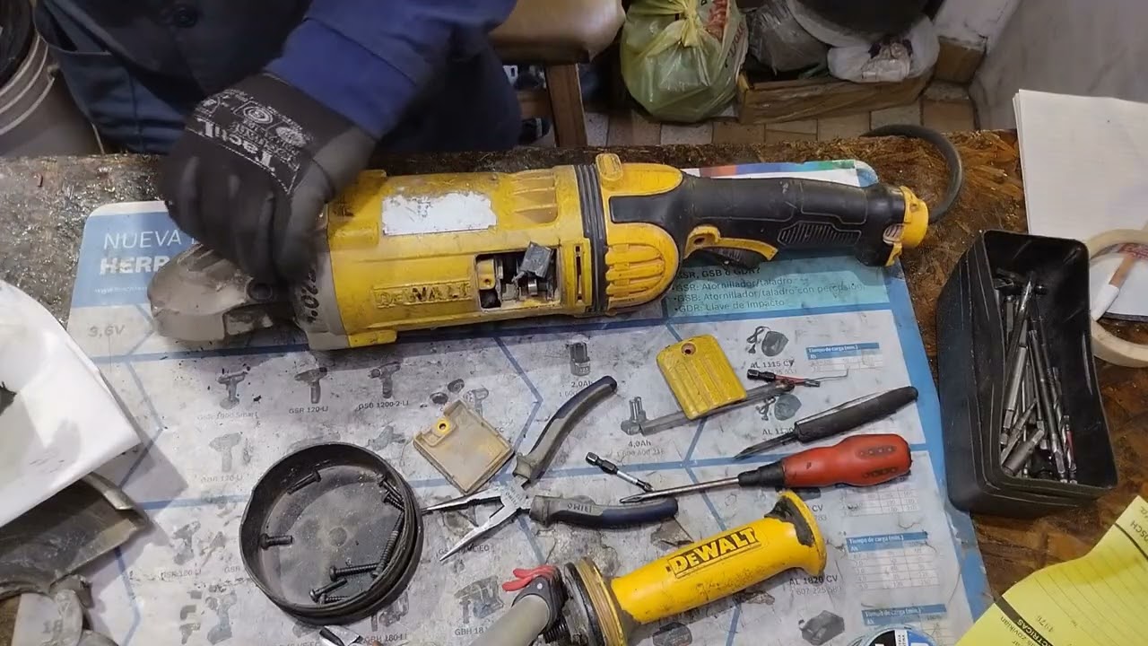 Reparación amoladora dewalt 7