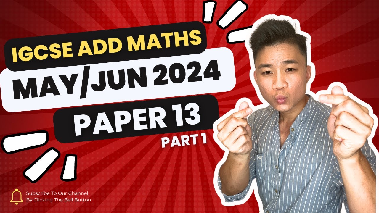 7a 0606/13/M/J/24 part 1 (Q1-6) | MAY/JUN 2024 VARIANT 13 | IGCSE ADDITIONAL MATHS MARKING SCHEME ⭐️