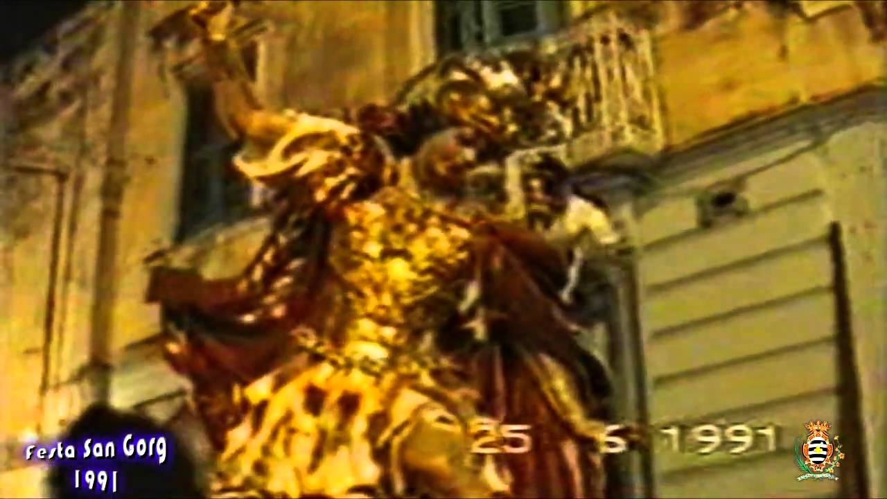 Festa San Gorg 1991- Il istatwa ta San Gorg ta triq il-Kbira u Marc min Banda Anici
