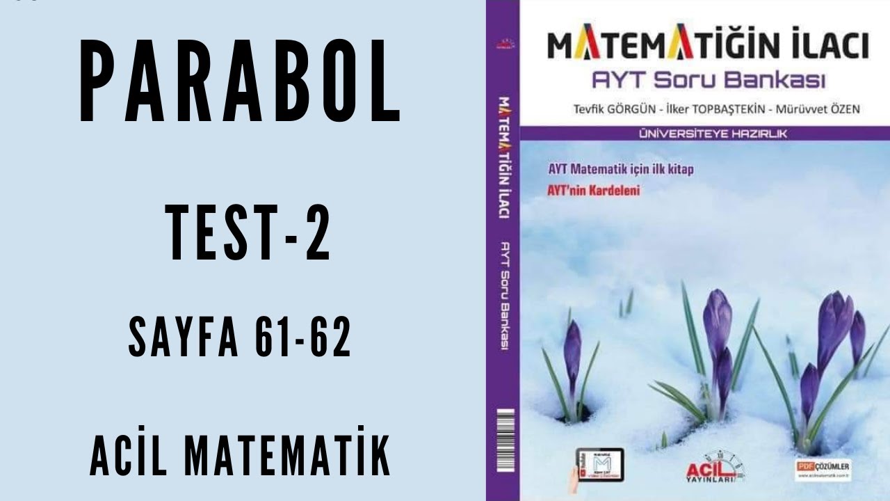 MATEMATİĞİN İLACI AYT SORU BANKASI (Parabol Test-2)