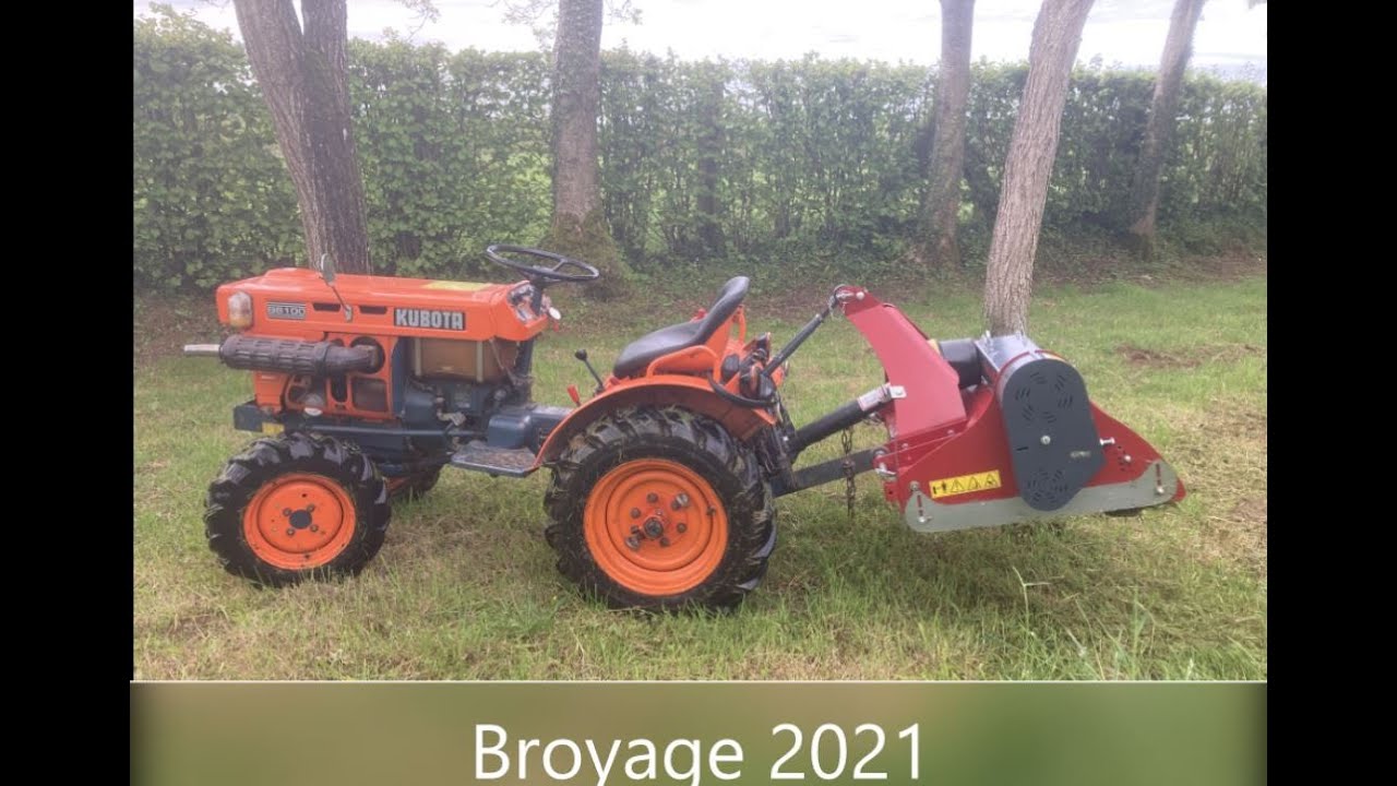 Broyage  de prairie 2021 [ KUBOTA B6100 et Broyeur MAJAR ]