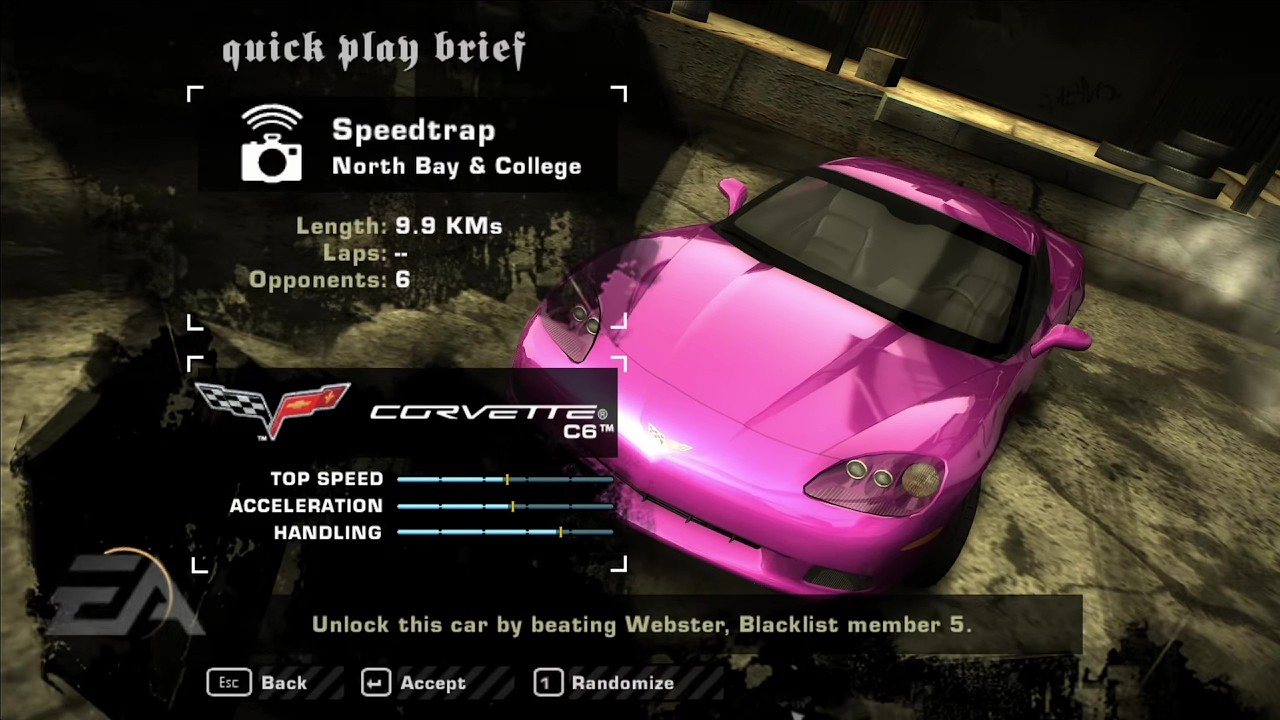 🔥NFSMW 2005🔥| North Bay & College - Speedtrap | Chevrolet Corvette C6 | 2:50.05/1,868 KM/H