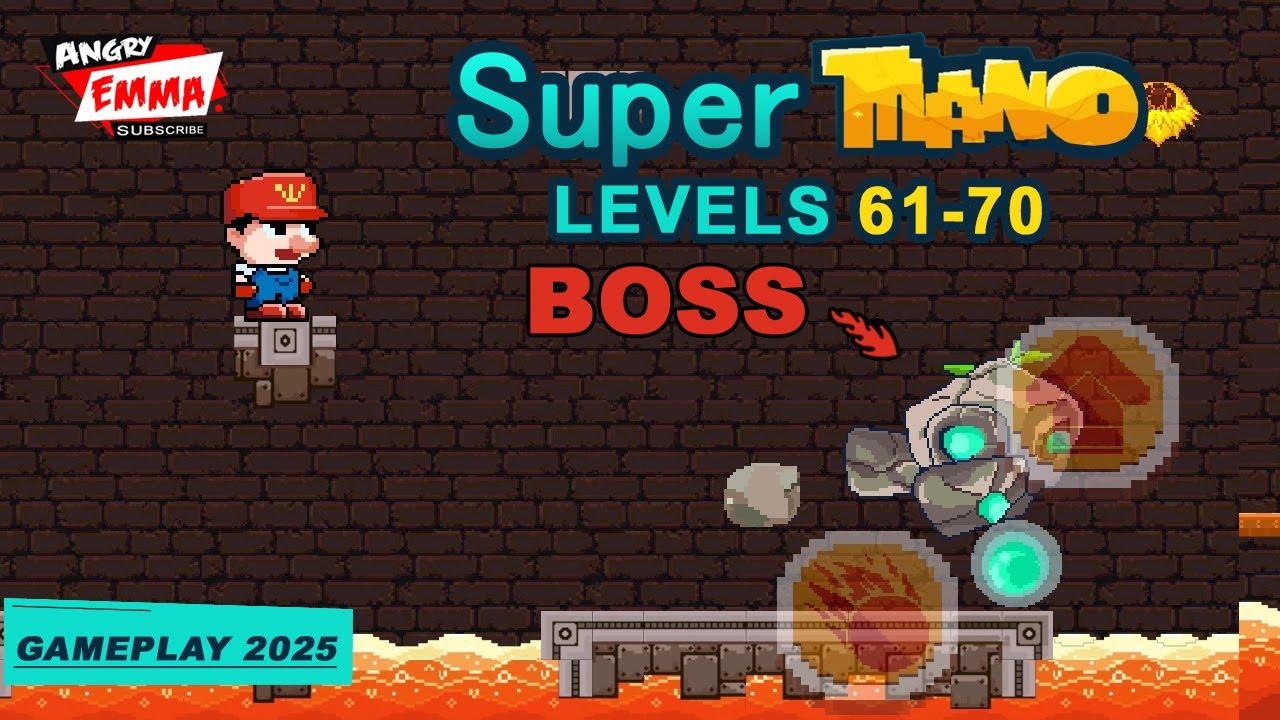 Super Mano - Levels 61-70 + BOSS (gameplay 2025)