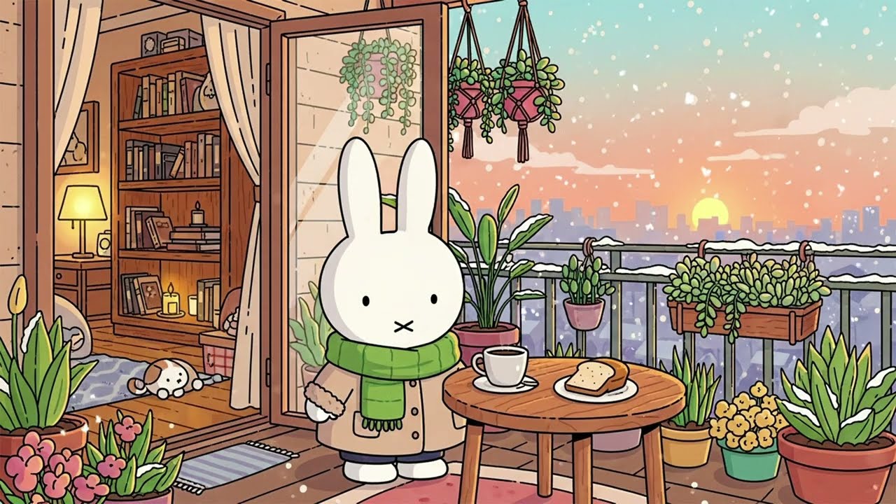 A Cup of Coffee in Winter ☕🐰 Lofi for Reading & Rest