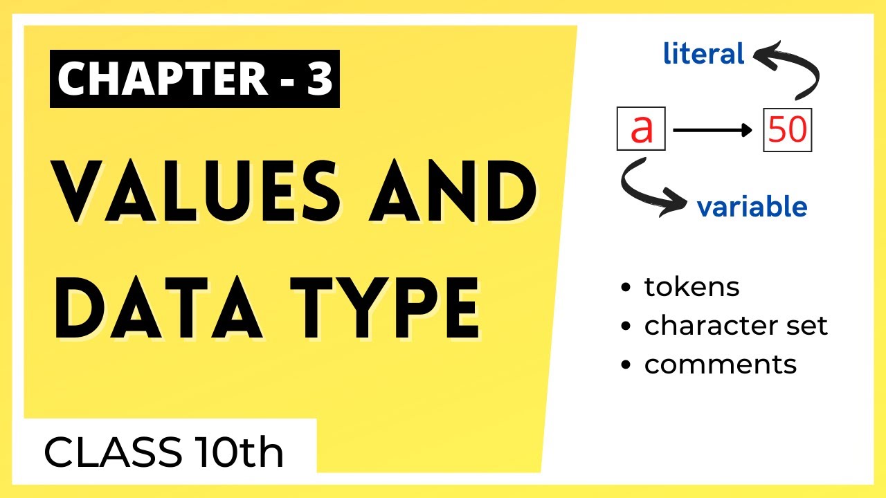 Detailed explanation of Values and data type || ICSE class 10th || Concepts Of Computer