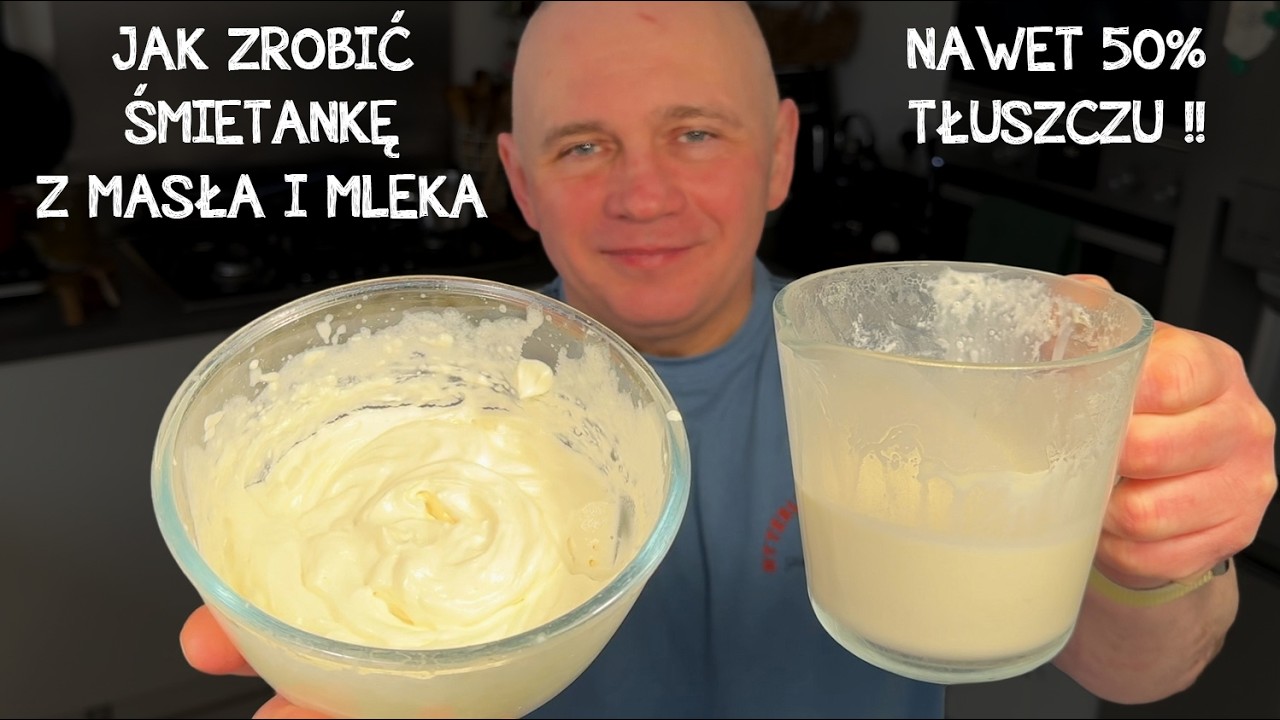 Jak zrobić śmietankę z masła i mleka, nawet 50% tłuszczu! Idealna do ubijania