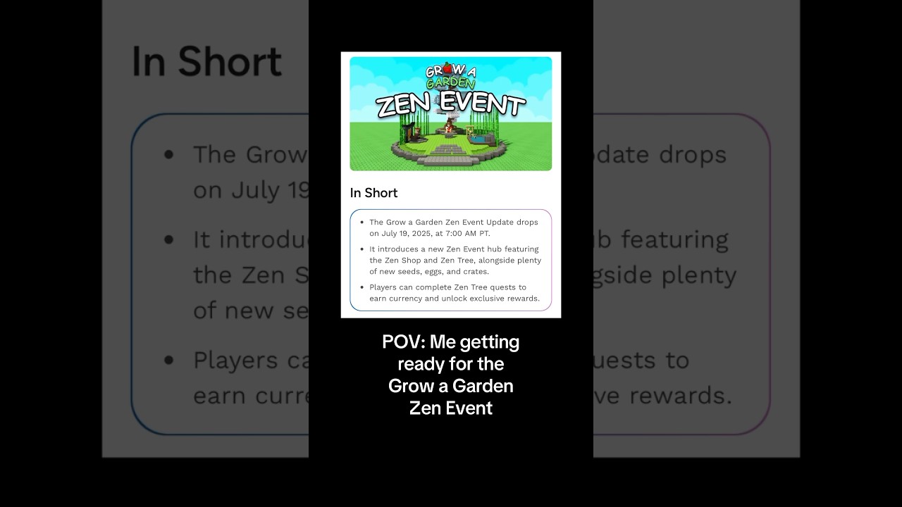 Who&rsquo;s ready for the Grow a Garden Zen Event, July 19? 😁 #growagarden #growagardenupdate #roblox