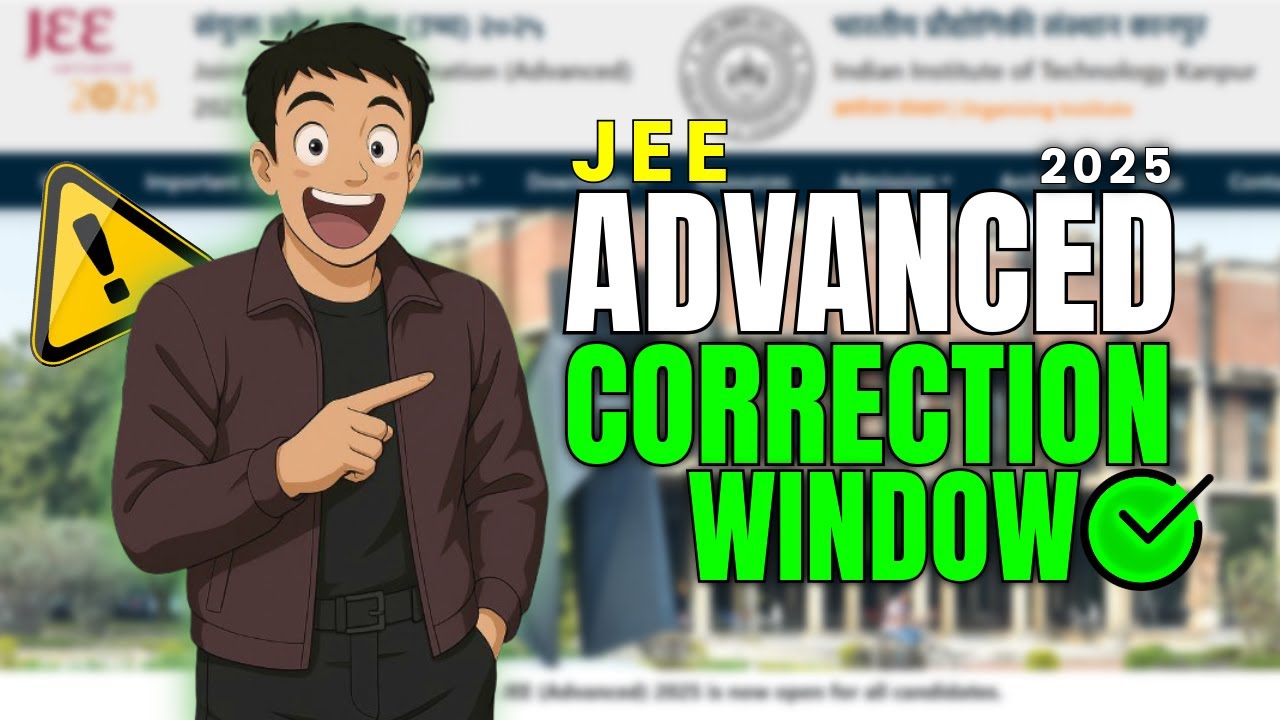 JEE Advanced 2025 Correction Window Open ✅ | Fix Registration Mistakes Now! 🚀 Full Guide