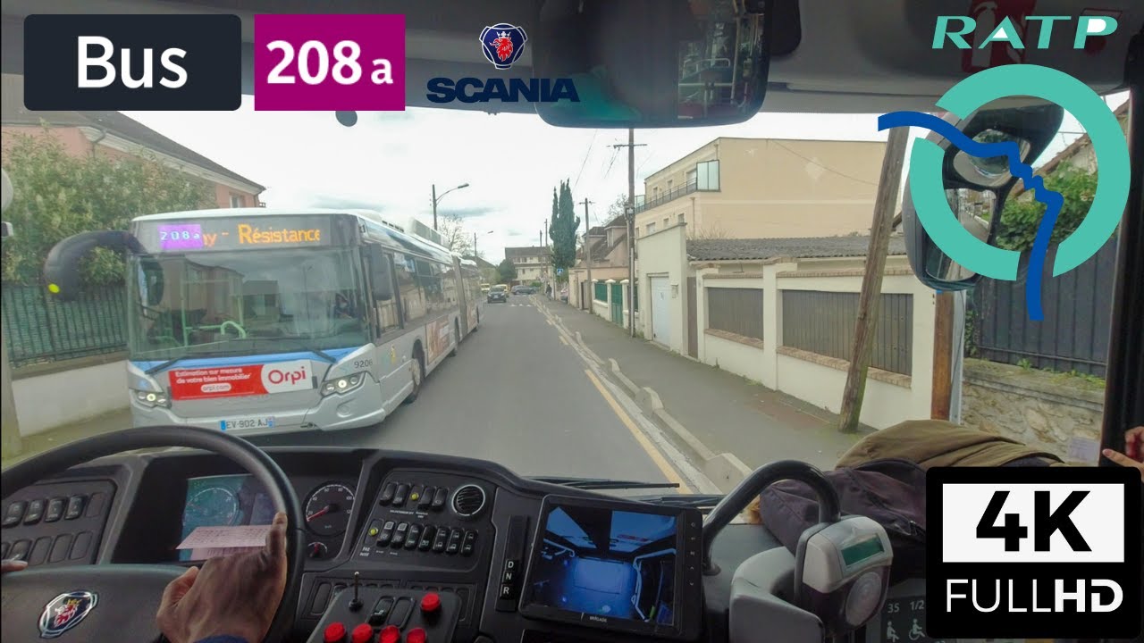 Bus 208a RATP | Champigny - Place de la Résistance/Champigny - Saint-Maur RER - 4K60FPS
