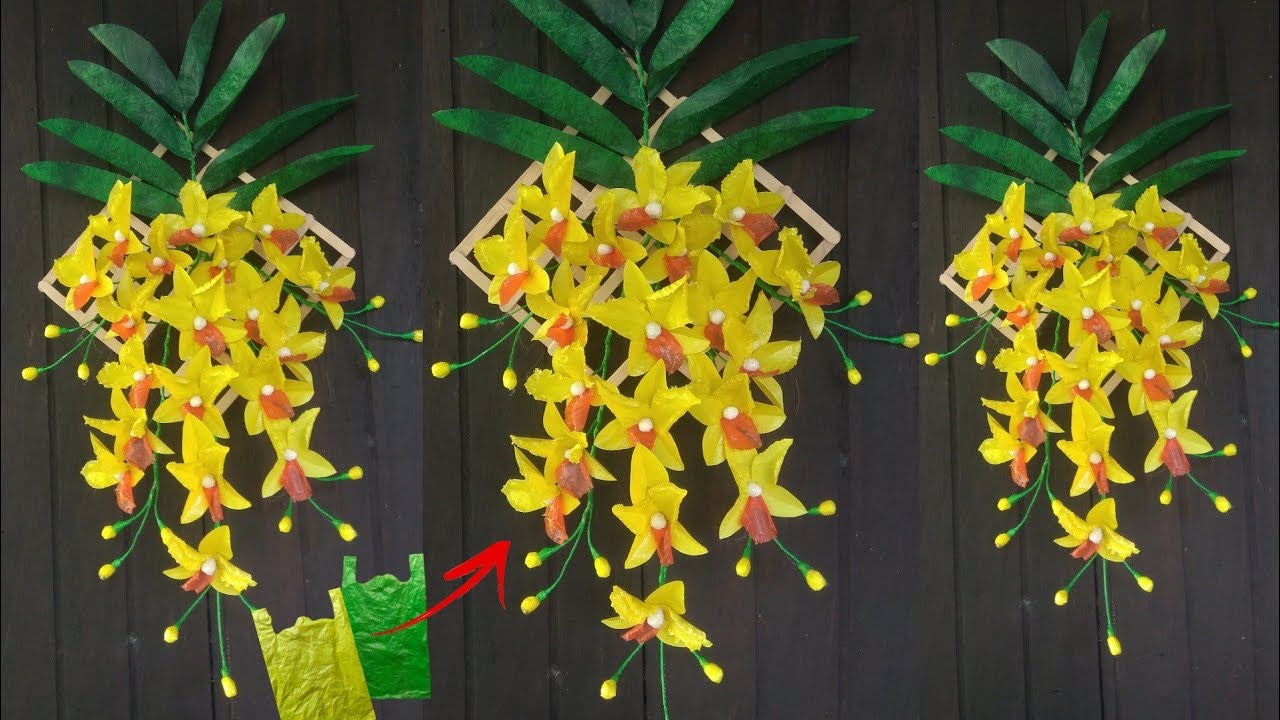 Anggrek dari plastik kresek | Tutorial anggrek gantung dari plastik kresek | DIY Orchid from plastic