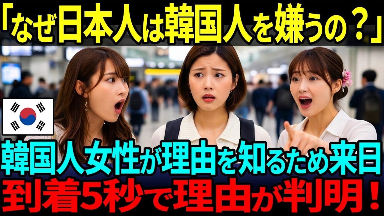 【海外の反応】「なんで日本人は韓国人が嫌いなの？」疑問を持った韓国人女性が来日、空港到着5秒で理由が発覚！