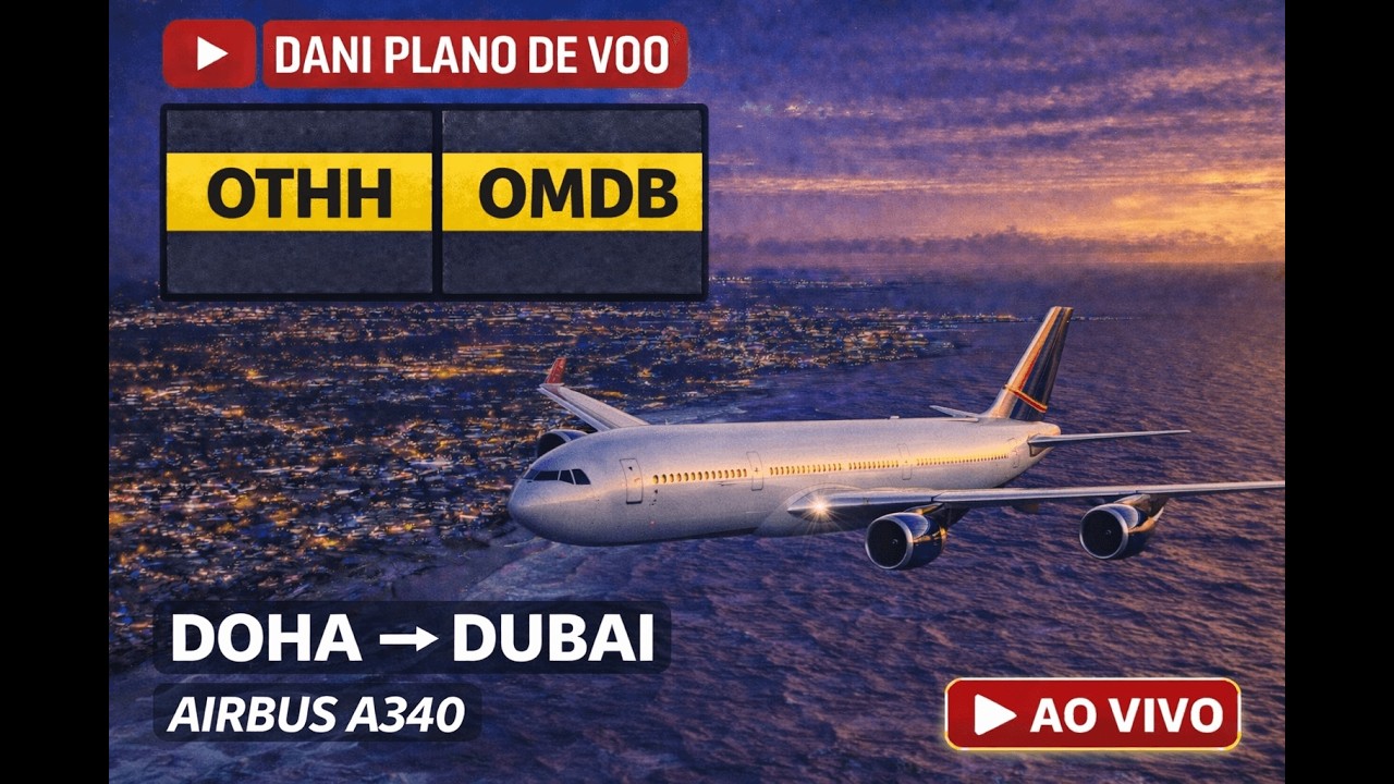 🔴 (FS2024 2K) OTHH Doha - OMDB Dubai | A340: Testar esse danado de 4 motores! 🔴