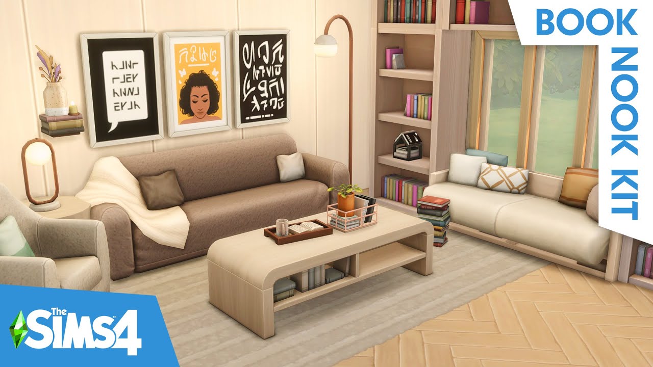 MODULAR BOOKCASES & COMFY COUCHES // The Sims 4 Book Nook Kit Build & Buy Overview