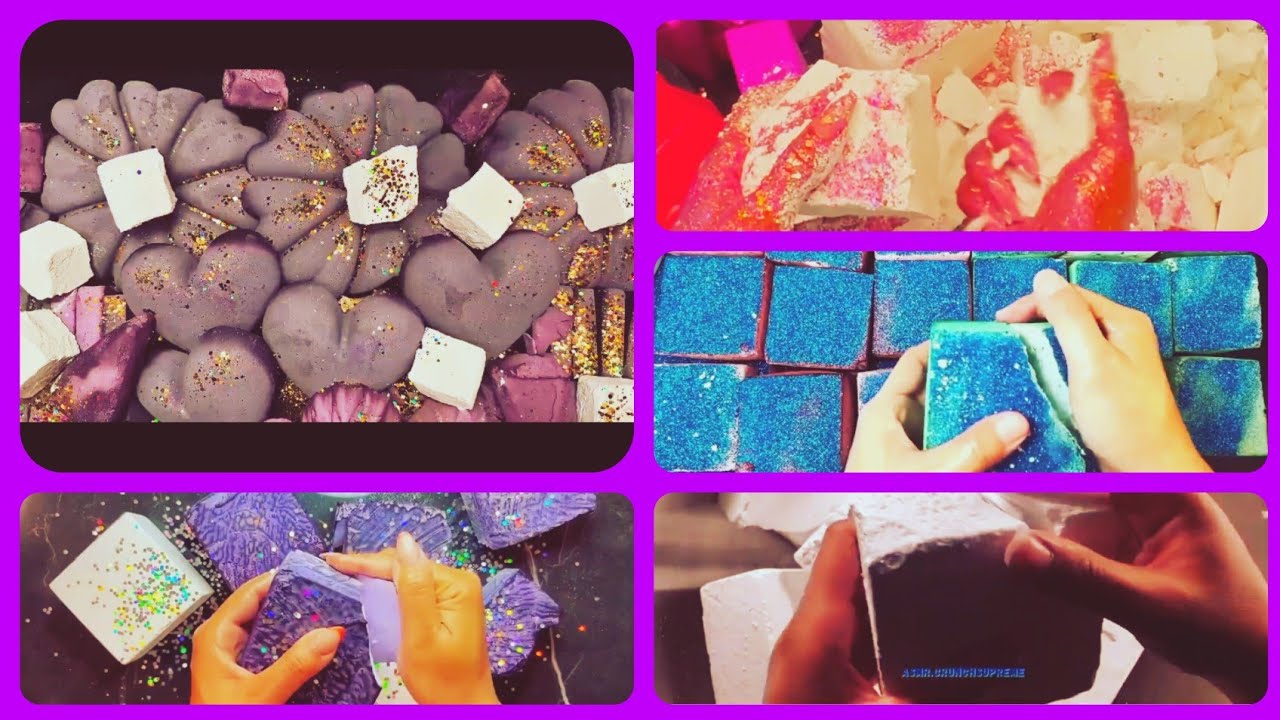 Various Gym Chalk Textures / Gym Chalk Crushing ASMR / SLEEPAID #gymchalkcrushing 