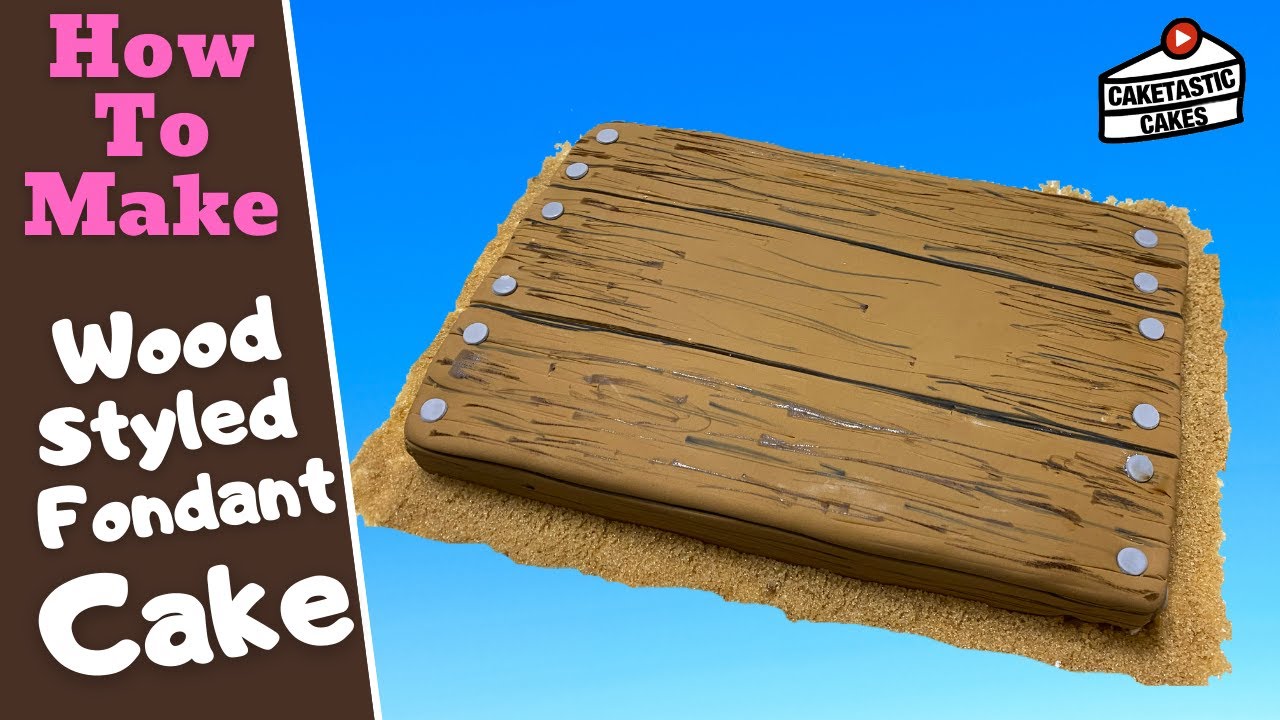 Simple Wood Fondant Cake Tutorial - Basic Wooden Fondant Board Cake Decorating Video