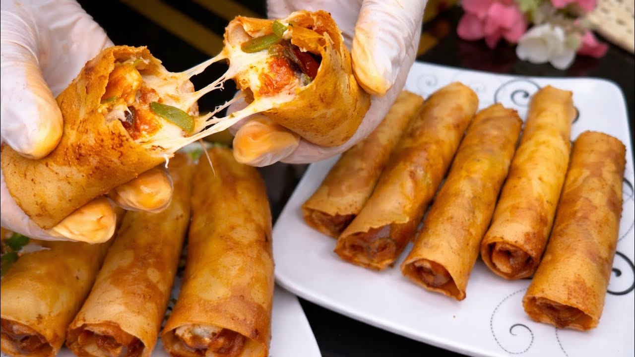 Crispy Pizza Cheese Rolls | Easy Ramadan Snack Recipe for Iftar 