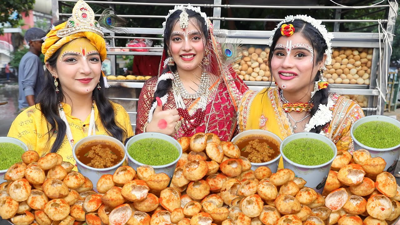 30 Seconds Unlimited Golgappa, Pani Puri Challenge with Kanha JI, Radha Ji and Gopi | Food Challenge