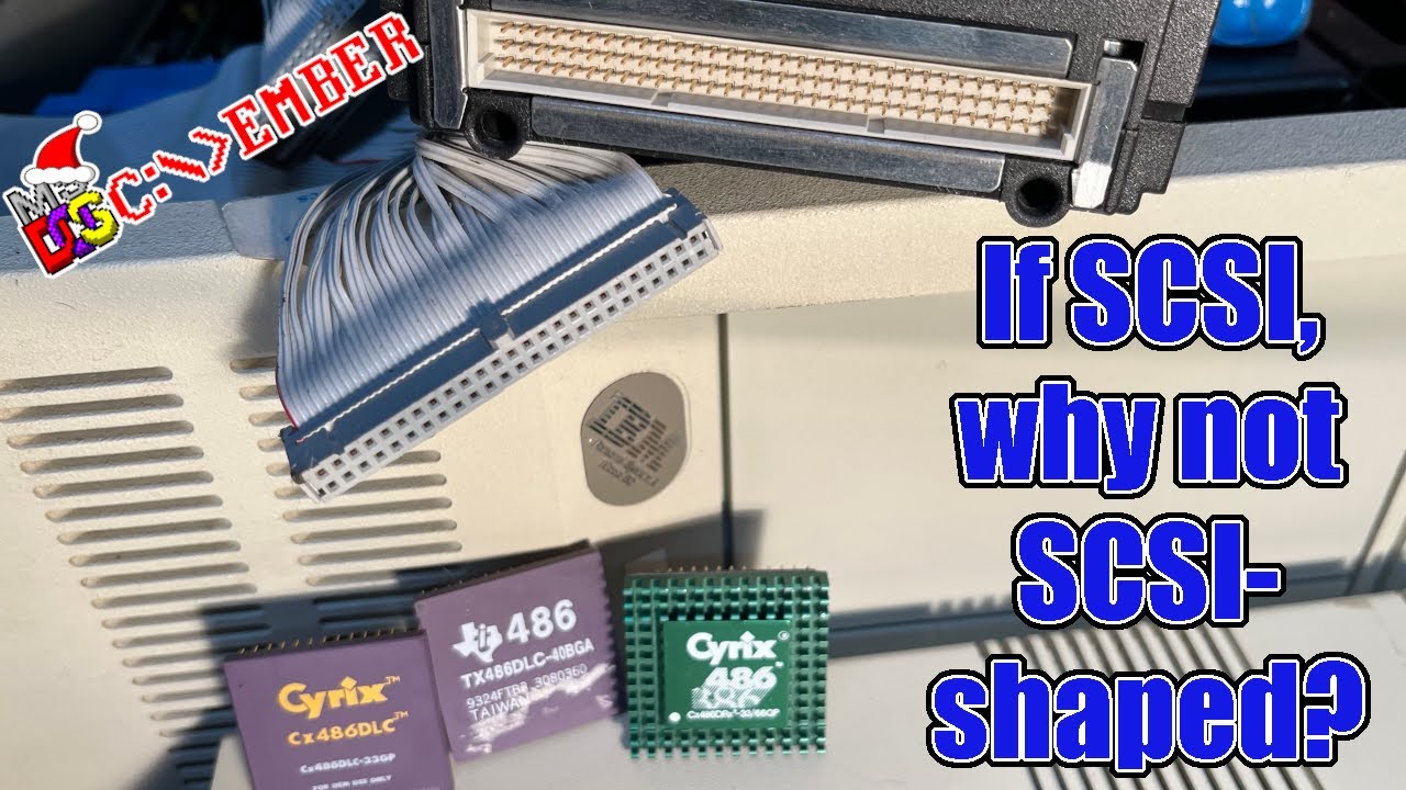 #doscember Checking out a weird HP differential SCSI harddrive and CPU upgrade for my PS/2 Model 80
