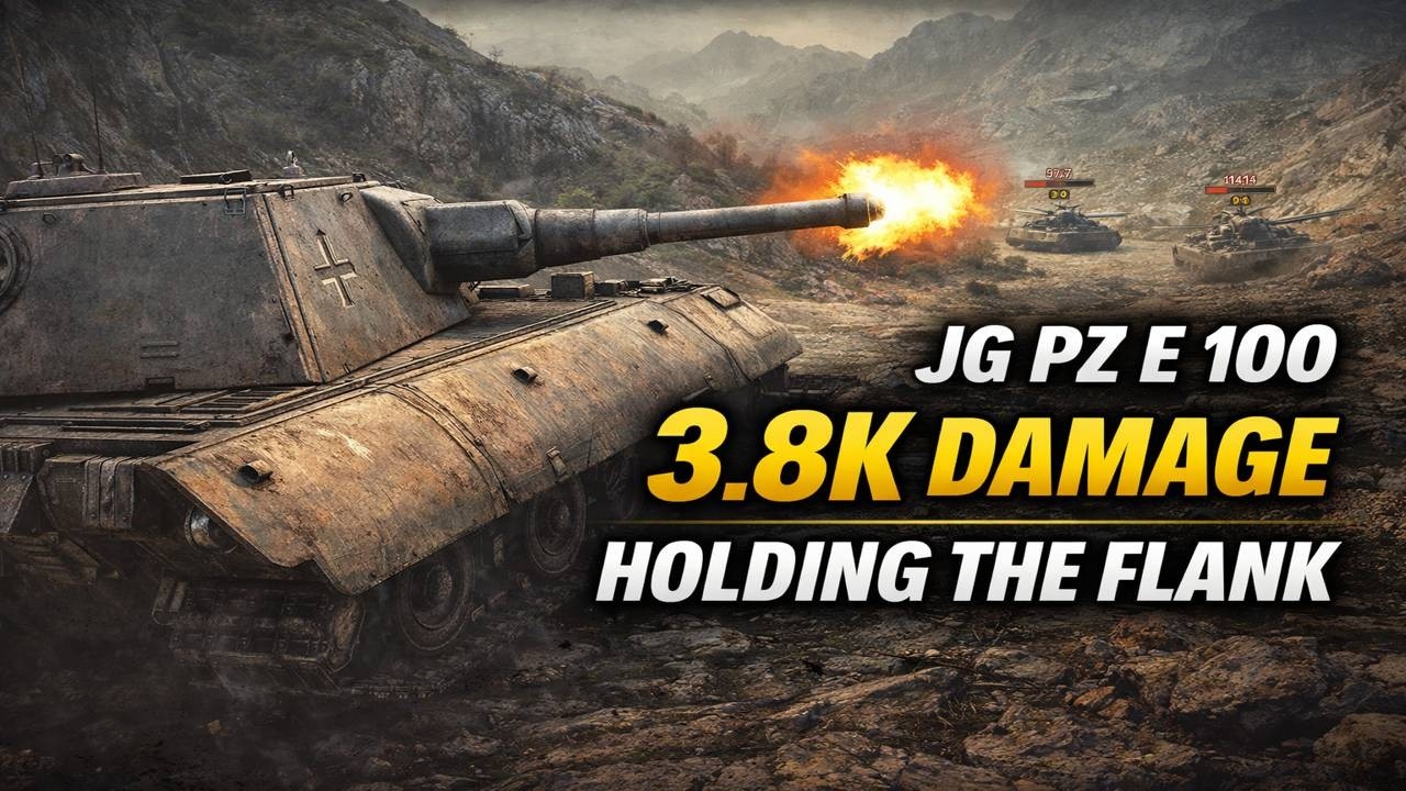 WoT Blitz Jg Pz E 100 – 3.8K Damage | Holding the Flank