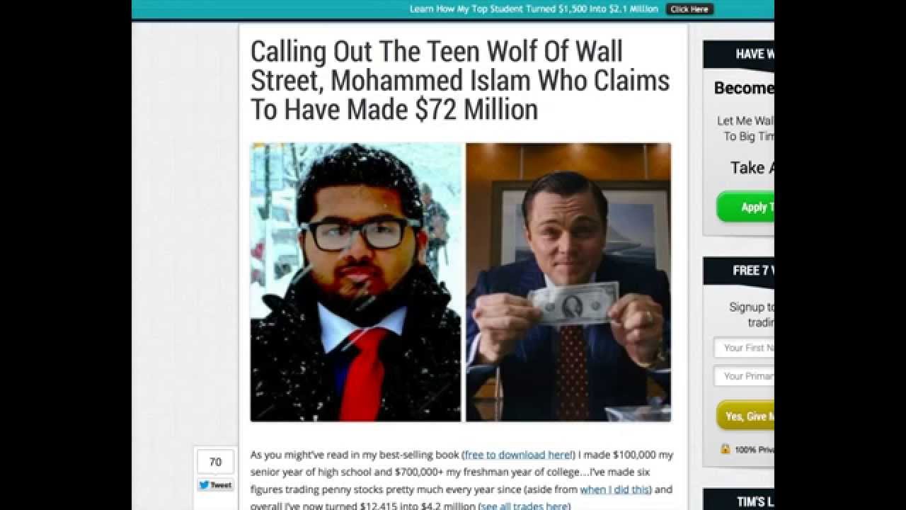 Calling Out The Teen Wolf Of Wall Street Who Made $72 Million