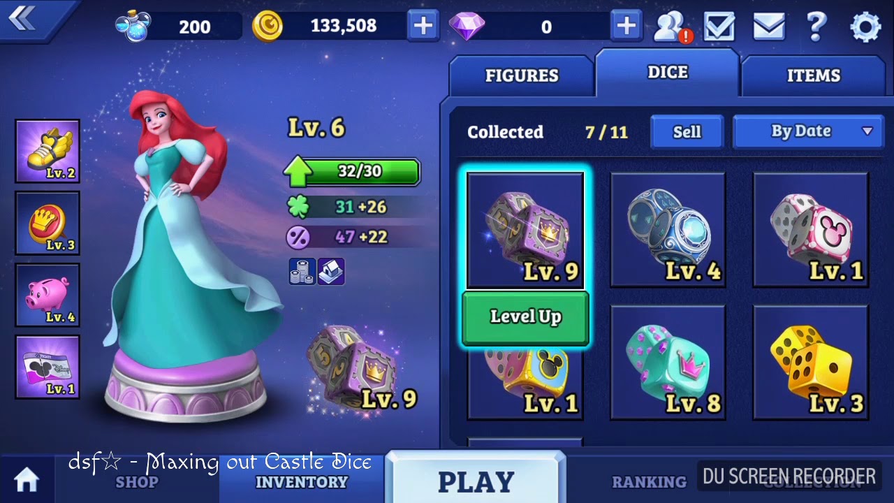 Castle Dice Maxed During the Level Up Dice Event in Disney Magical Dice