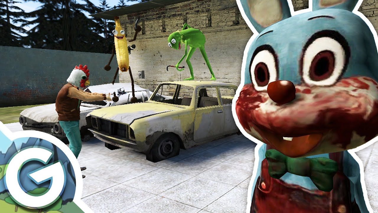 WE BUILD CARS TO OUT RUN ROBBIE RABBIT! (Garry's Mod) Build to Survive
