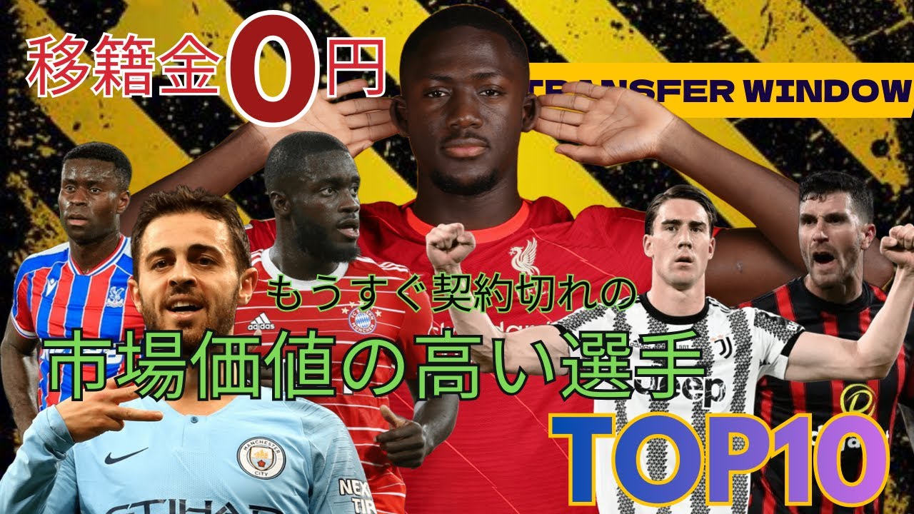 【移籍話】2026年に契約の切れる市場価値が高い選手トップ10！