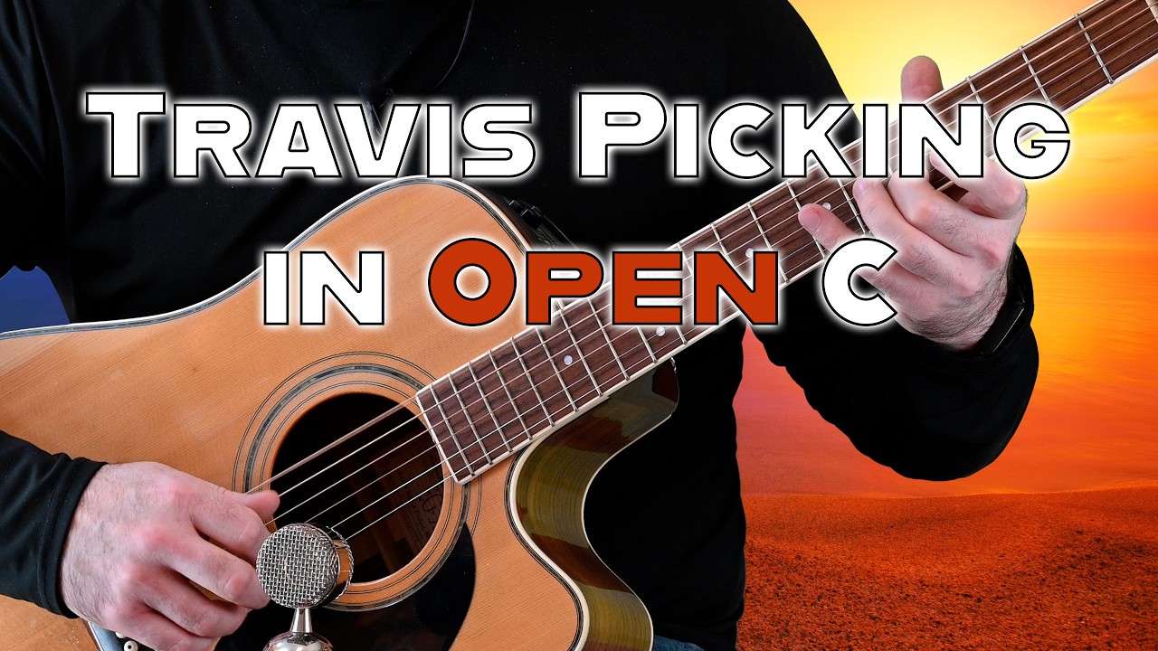 Relaxing 432hz Acoustic Guitar Music  | Utilizing the Travis Picking Technique in an Open C Tuning