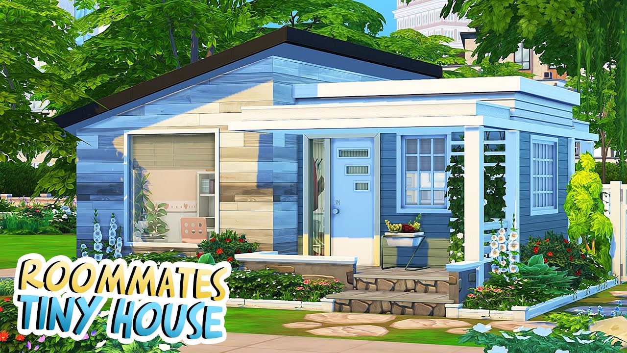 STUDENT ROOMMATES TINY HOUSE 💙 | The Sims 4: Speed Build