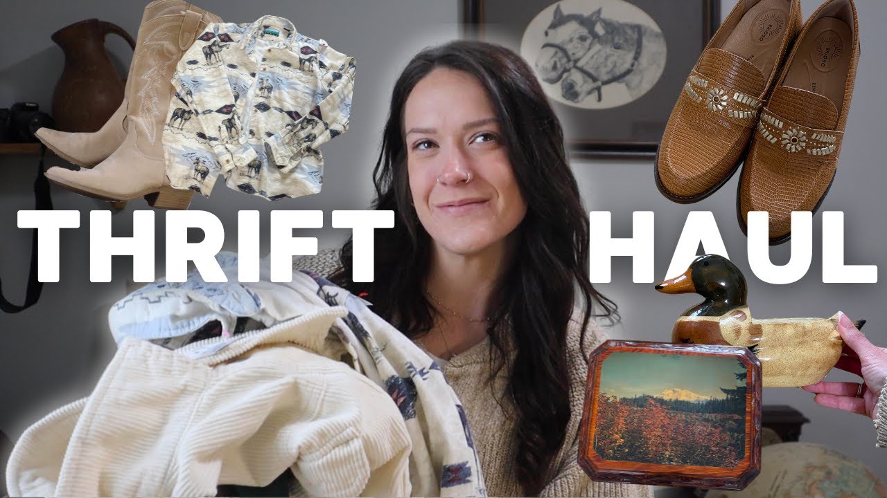 These VINTAGE WESTERN Thrift Finds Have Me in a Chokehold! (try on & home decor haul)