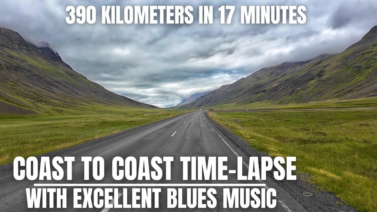 South to North Coast in Iceland - Time-Lapse - Dull Weather With Excellent Blues