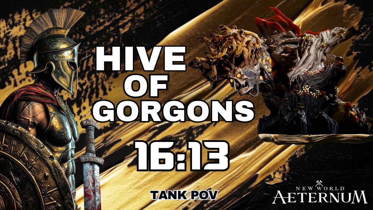 New world - Hive Of Gorgons Raid Speed run 16:13 - TANK POV / Builds - Season 8