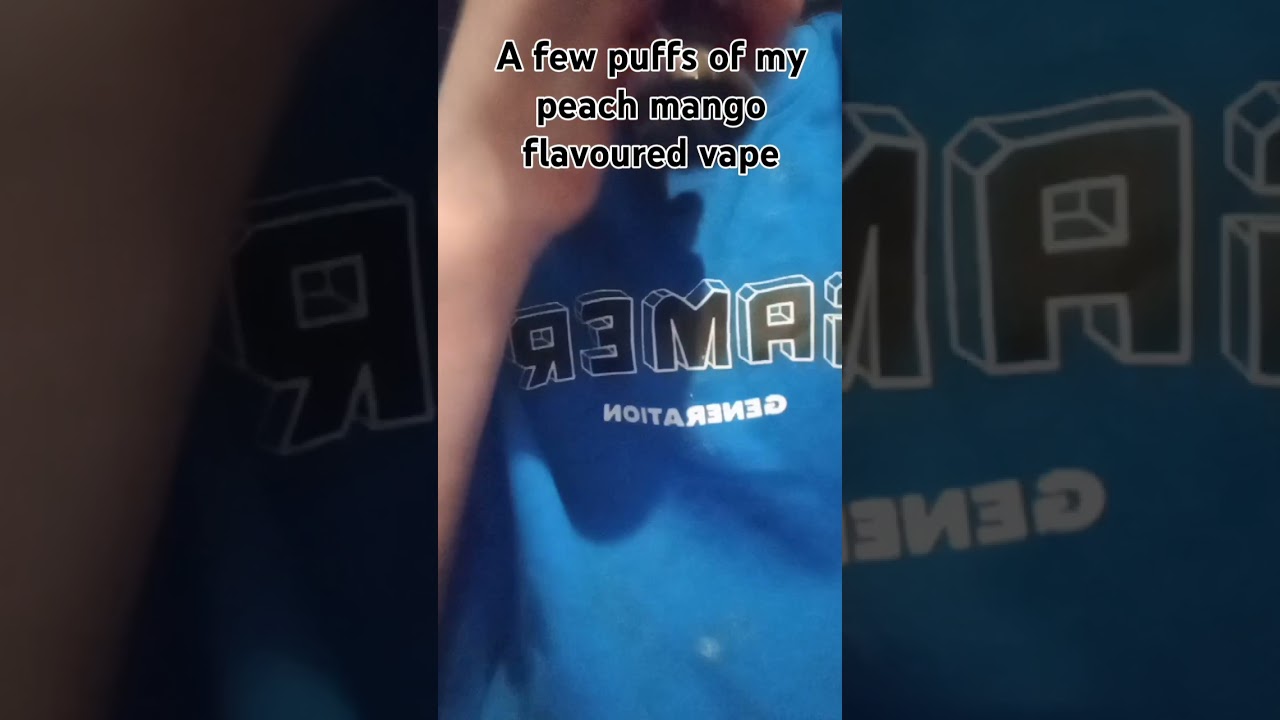 A few hits on my peach mango vape 
