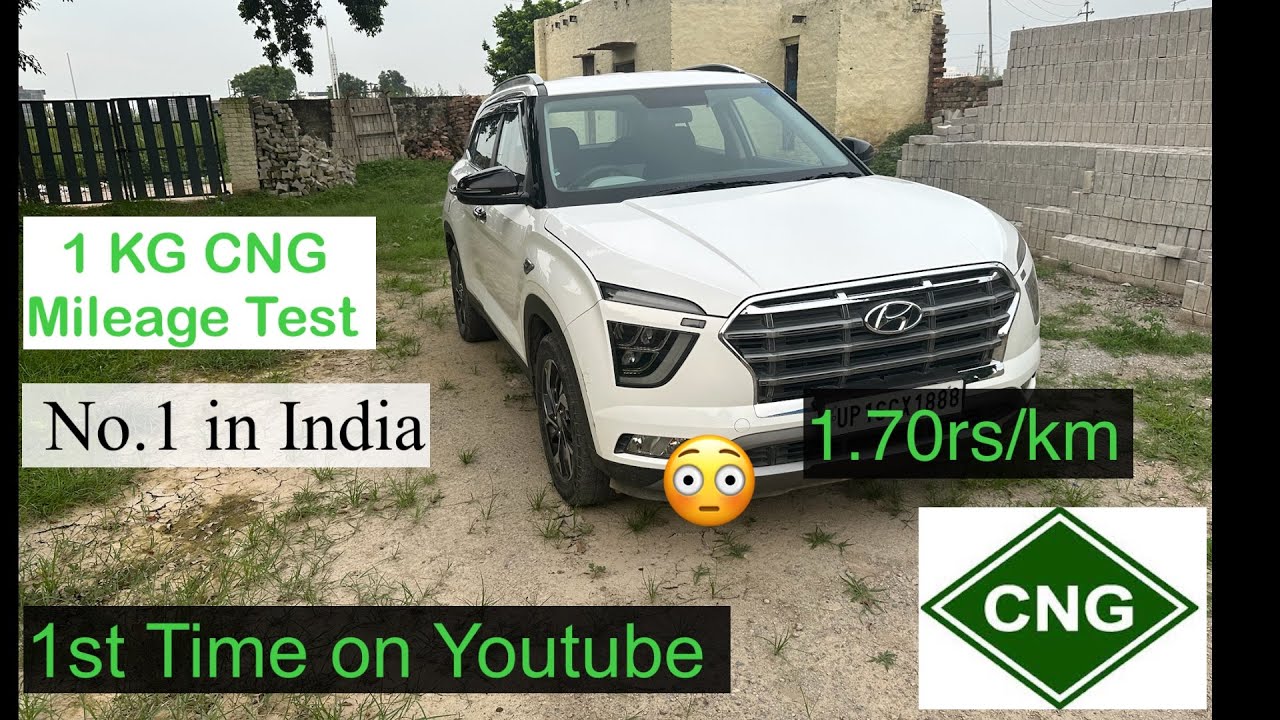 Bs 6 CNG Creta Mileage Test 1KG गैस से । No.1 In India….