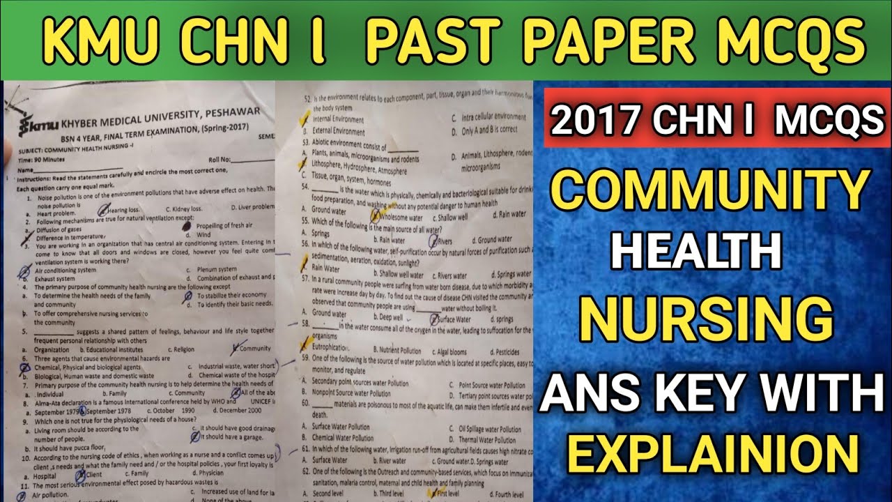 community health nursing previous question papers || kmu chn past paper mcqs || kmu past paper mcqs