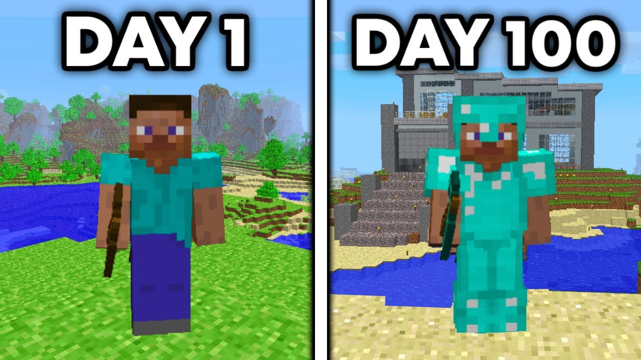Я провел 100 дней в самой старой версии Minecraft