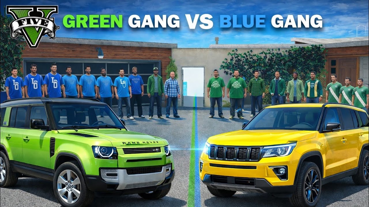 Shinchan Green Gang Vs Frankline Blue SUV Challenge In Gta 5 