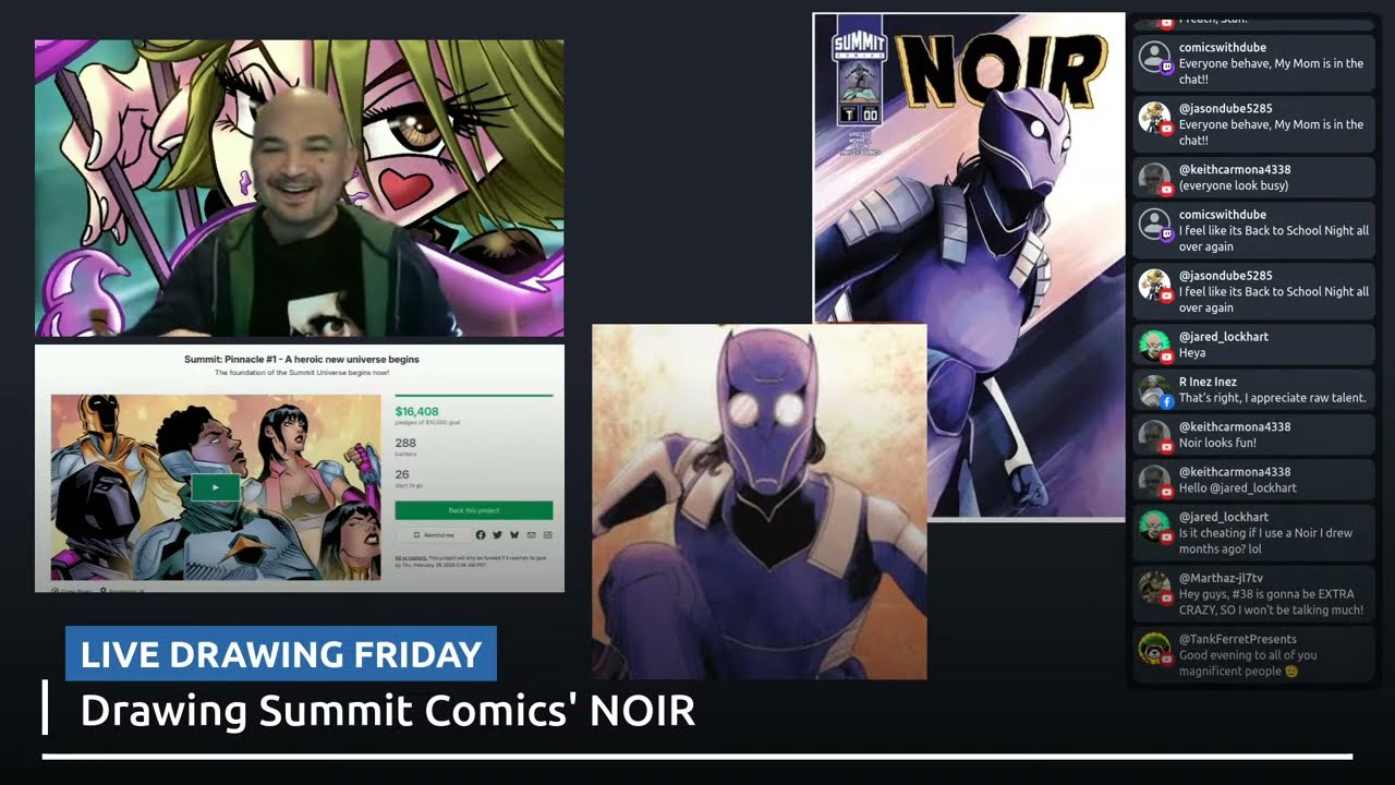 Friday Live Drawing Stream! Drawing Summit Comics' NOIR
