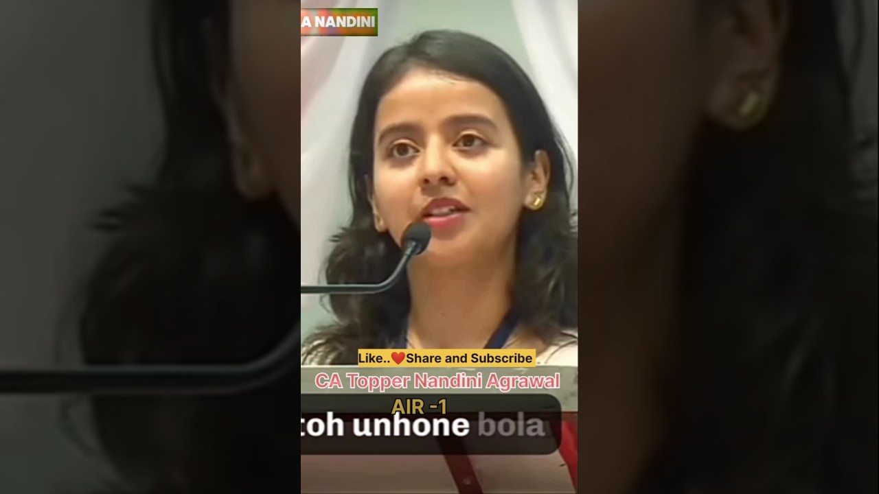 CA Topper Nandini Agrawal !! Best Speech Exam को लेकर ! #CA #motivation #aspirants #mockinterview
