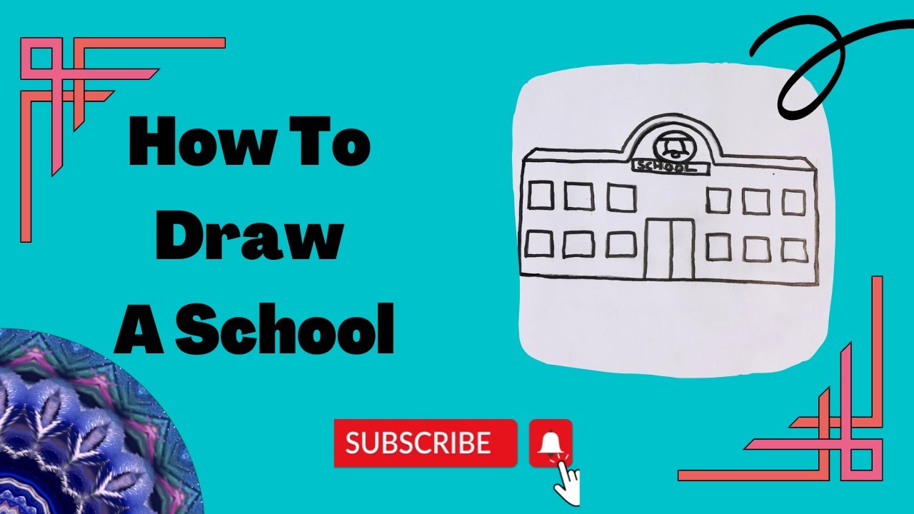 How To Draw A School Easy Way II Draw School Step By Step