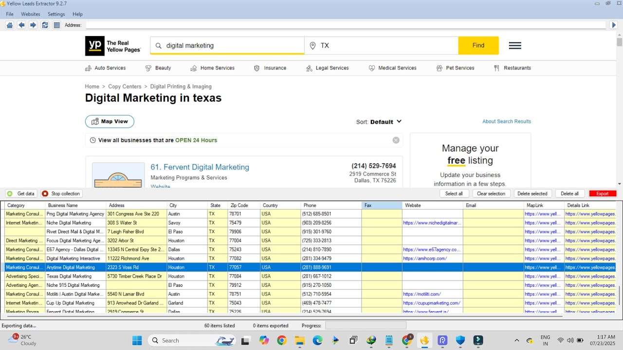 Yellow Pages Scraping 2025- Instant Data Scraper( 100% Free)