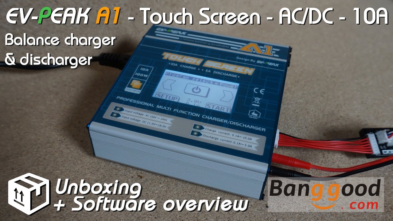•  EV PEAK  - A1 10A 100W charger - Unboxing & software overview •