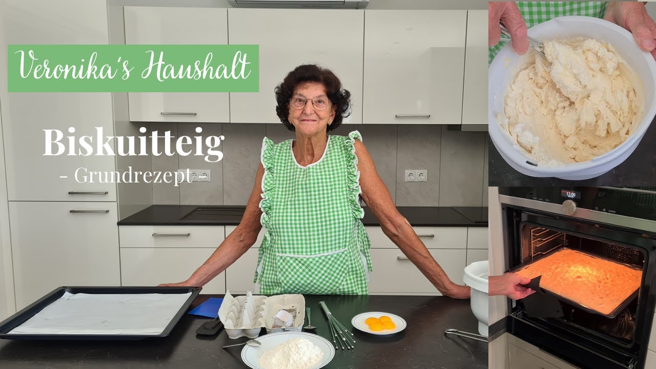Biskuitteig backen (Grundrezept) || Biskuitrolle TEIL 1