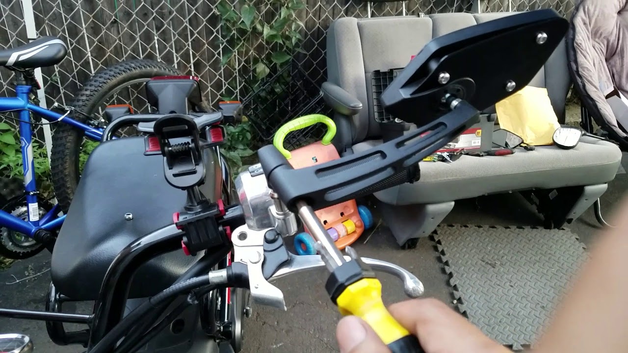 HOW TO REPLACE STOCK HONDA RUCKUS REAR VIEW SIDE MIRRORS  CUSTOM KRATOR