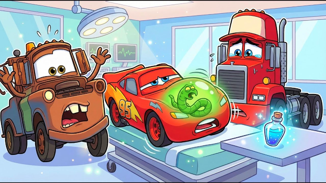 A Monster Worm Crawled Into McQueen…His Belly Kept Growing Bigger & Bigger😱🐛🚗| Cars Toons Animation