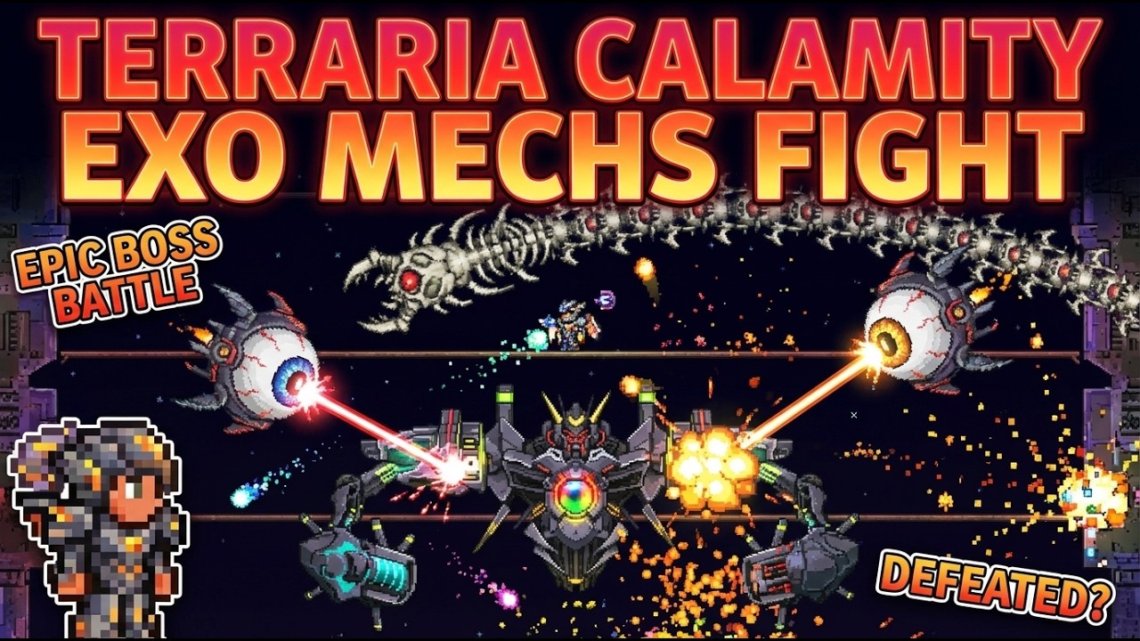 Terraria Calamity   Exo Mechs Fight